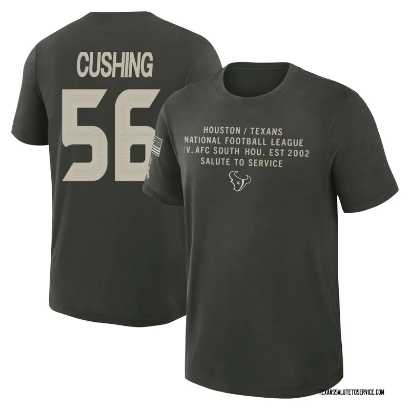 Men's Brian Cushing Houston Texans Green Dark/ 2025 Salute to Service Sideline Slub T-Shirt