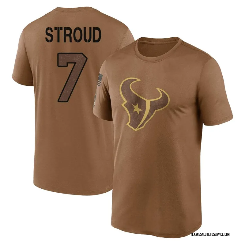 Men's C.J. Stroud Houston Texans Legend Brown 2023 Salute To Service Performance T-Shirt