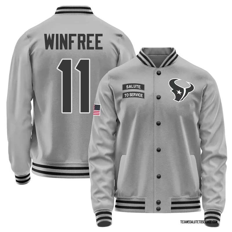 Men's Juwann Winfree Houston Texans Gray Salute to Service Performance Jacket