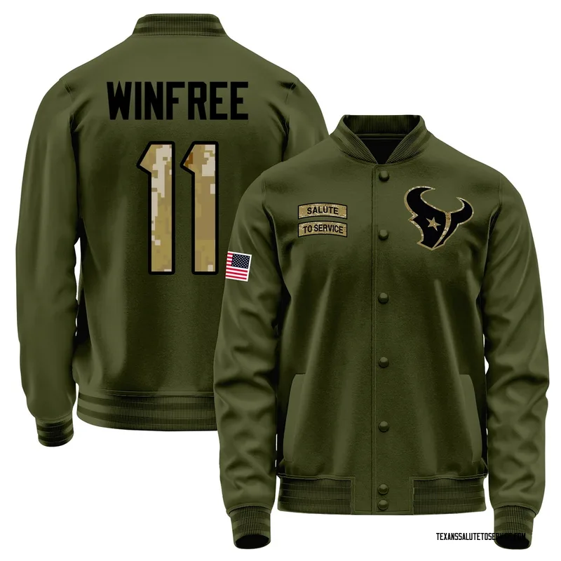Men's Juwann Winfree Houston Texans Olive Salute to Service Sideline Performance Jacket