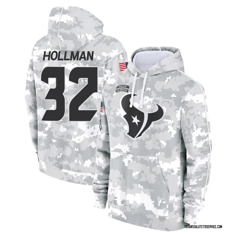 Men's Ka'dar Hollman Houston Texans Camo Arctic 2024 Salute to Service Club Fleece Pullover Hoodie