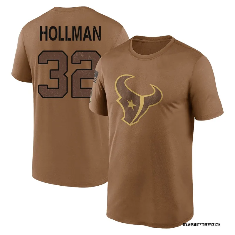 Men's Ka'dar Hollman Houston Texans Legend Brown 2023 Salute To Service Performance T-Shirt