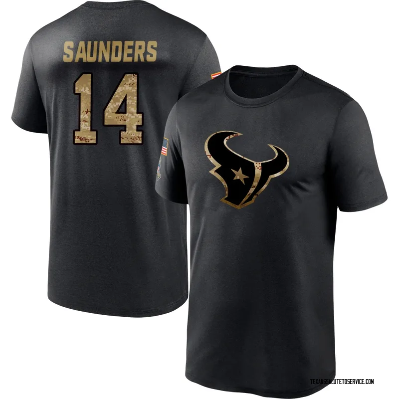 Men's Treyvohn Saunders Houston Texans Black 2020 Salute To Service Performance T-Shirt
