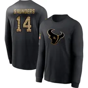 Men's Treyvohn Saunders Houston Texans Black 2020 Salute To Service Sideline Performance Long Sleeve T-Shirt
