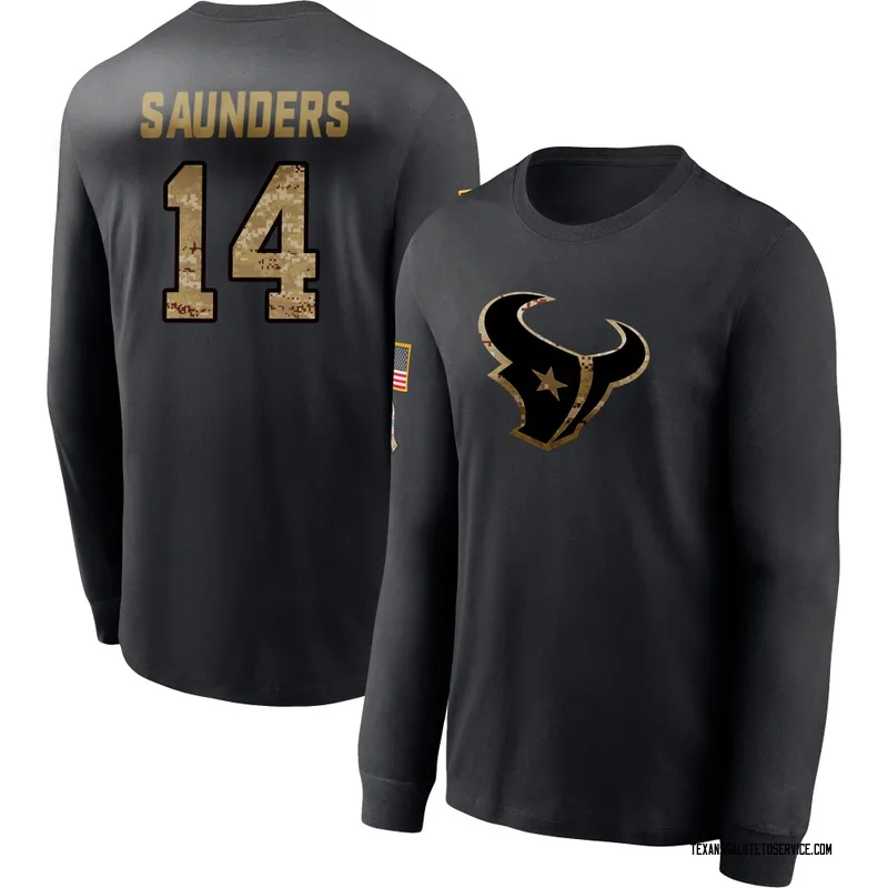 Men's Treyvohn Saunders Houston Texans Black 2020 Salute To Service Sideline Performance Long Sleeve T-Shirt