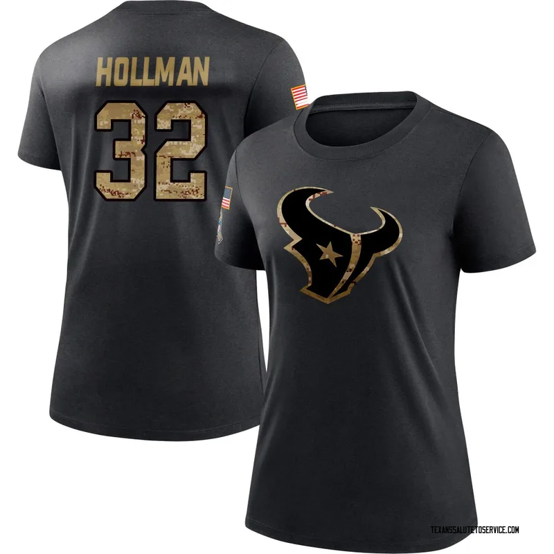 Women's Ka'dar Hollman Houston Texans Black 2020 Salute To Service Performance T-Shirt