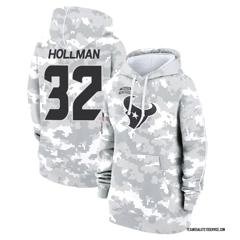 Women's Ka'dar Hollman Houston Texans Camo Arctic 2024 Salute to Service Club Fleece Pullover Hoodie