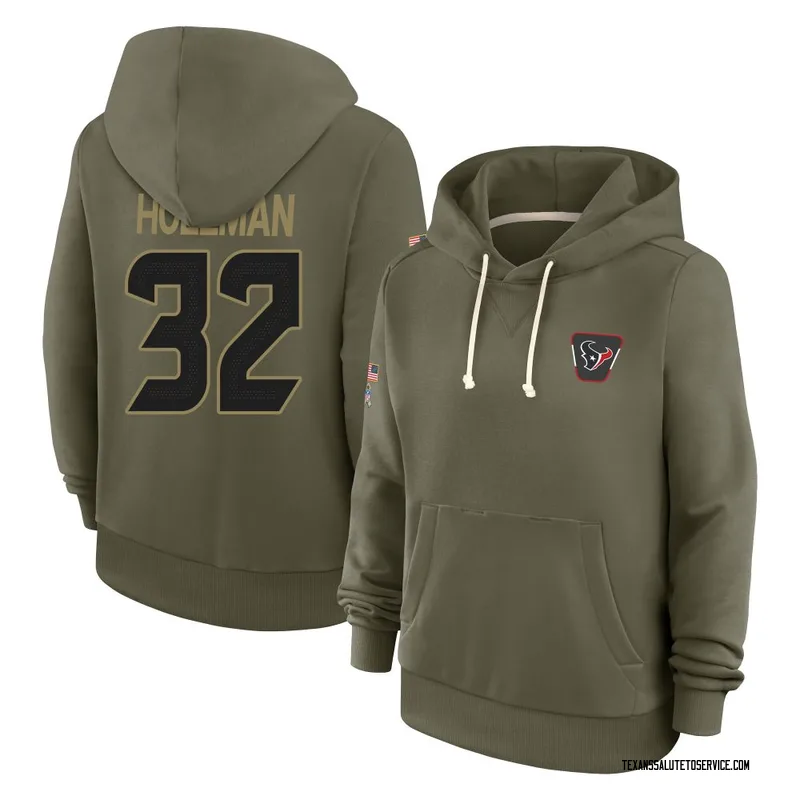 Women's Ka'dar Hollman Houston Texans Olive 2025 Salute to Service Hoodie