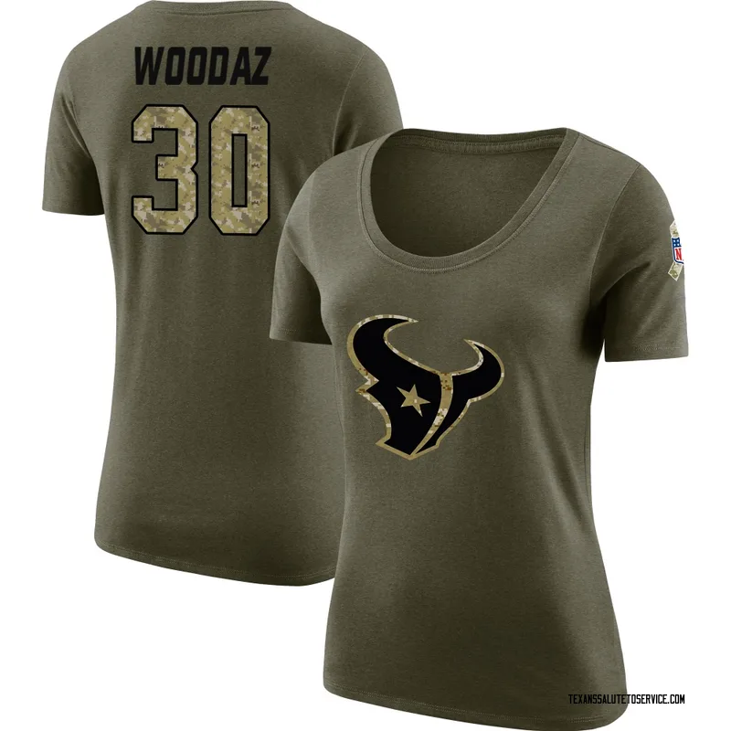 Women's Wade Woodaz Houston Texans Legend Olive Salute to Service Scoop Neck T-Shirt