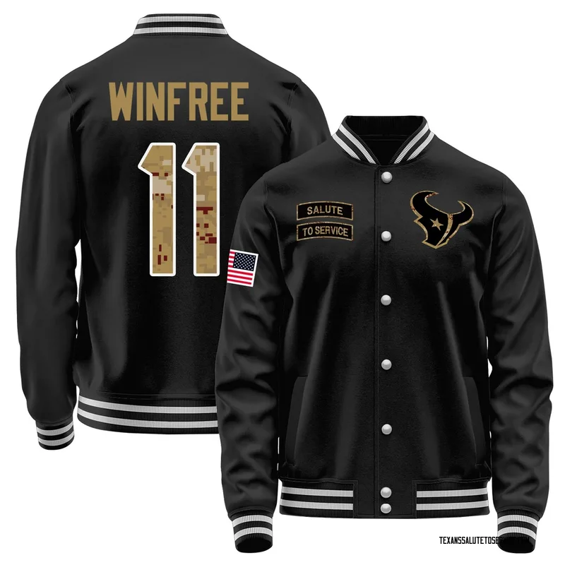 Youth Juwann Winfree Houston Texans Black Salute to Service Sideline Performance Jacket