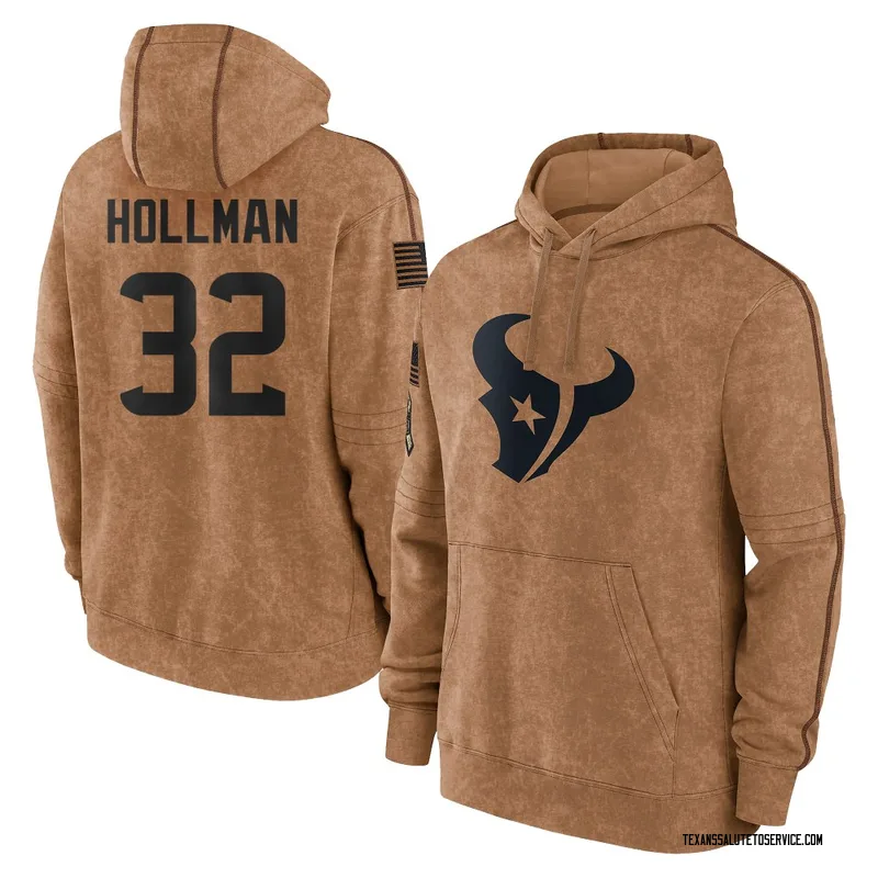 Youth Ka'dar Hollman Houston Texans Brown 2023 Salute To Service Club Pullover Hoodie