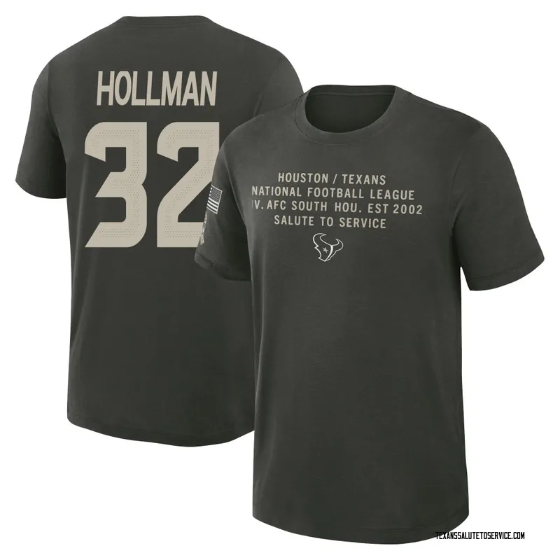 Youth Ka'dar Hollman Houston Texans Green Dark/ 2025 Salute to Service Sideline Slub T-Shirt