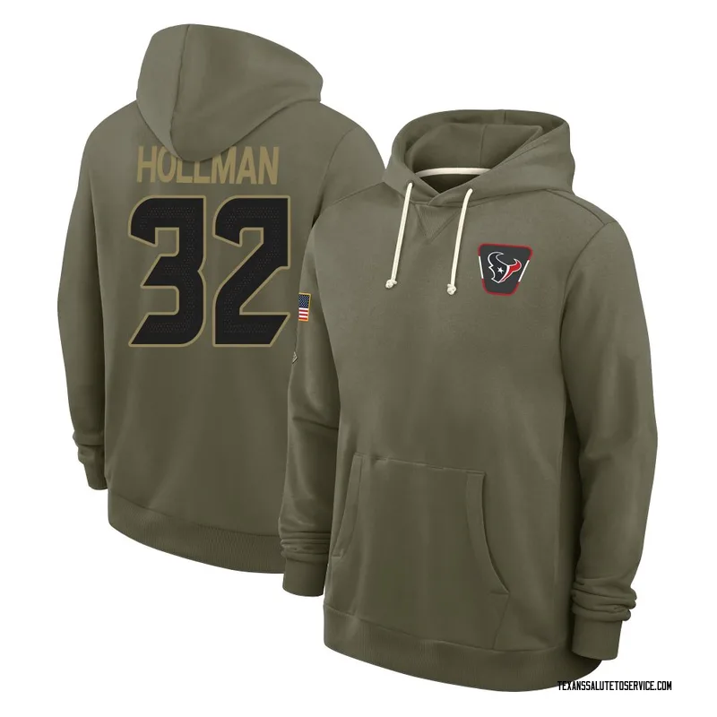 Youth Ka'dar Hollman Houston Texans Olive 2025 Salute to Service Hoodie