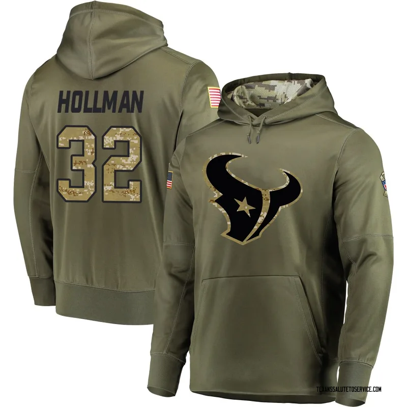 Youth Ka'dar Hollman Houston Texans Olive Salute to Service Pullover Hoodie